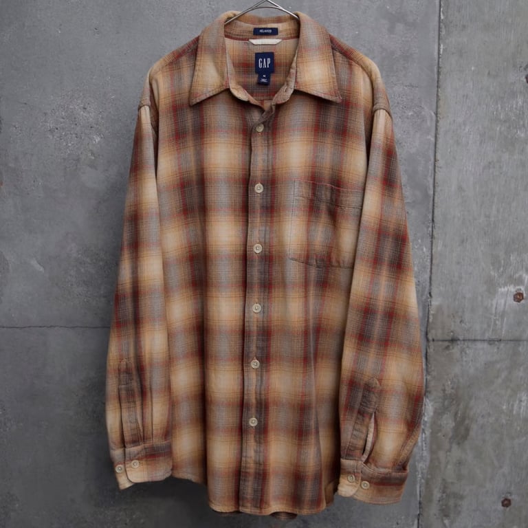 00’s GAP ombré pattern cotton flannel shirt