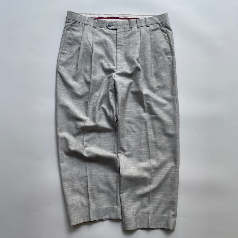 90s micro plaid 2tuck wide slacks