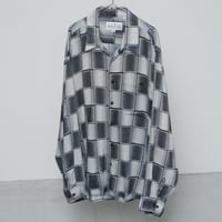 90s~ Checkered viscose L/S shirt