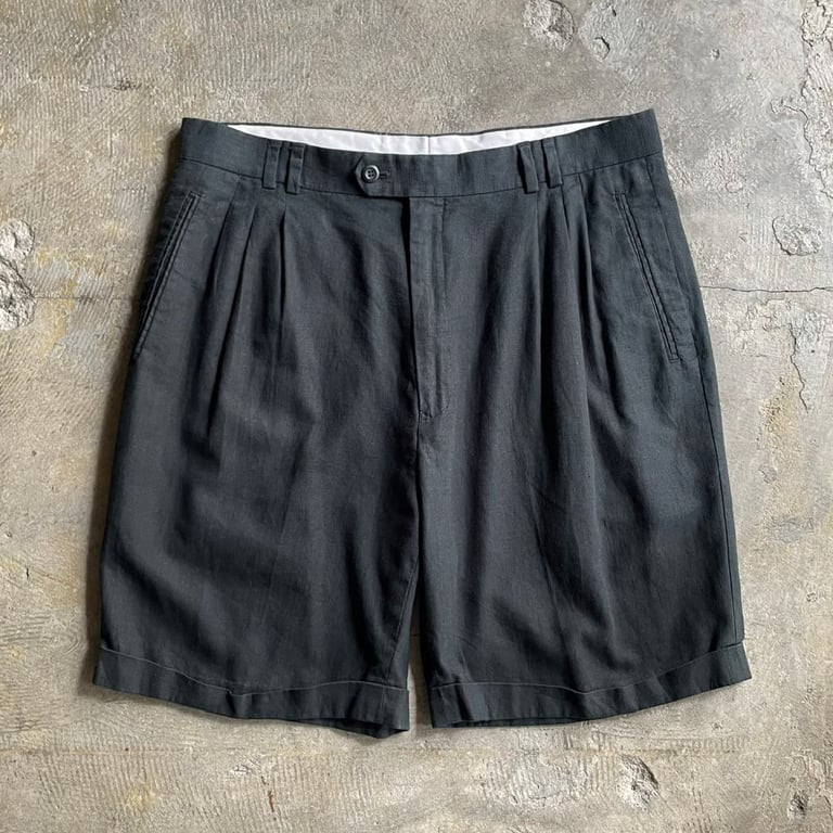 90年代 ショートパンツ（90’s linen/cotton 2tuck shorts）