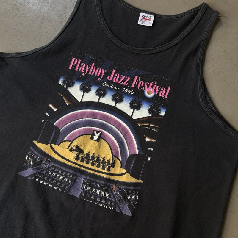 90s Playboy jazz festival print tank top | sui