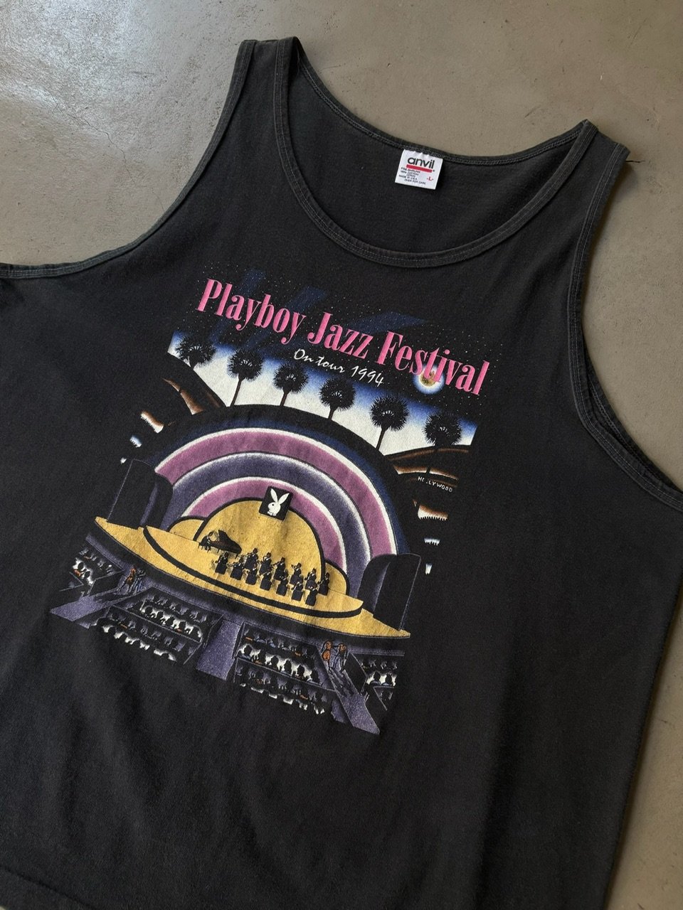 90s Playboy jazz festival print tank top | sui