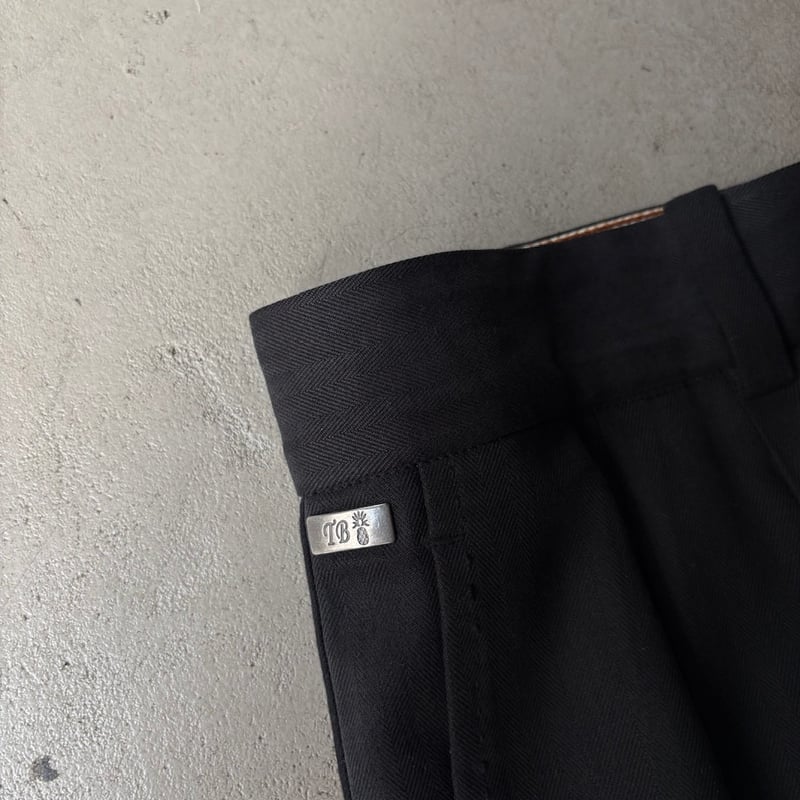 Tommy bahama silk×cotton 2tuck slacks “black” |