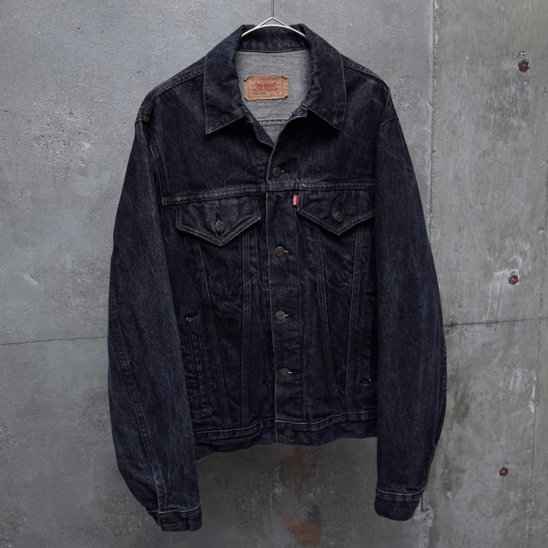 ’87 Levi's 71506-0259 yarn dyed black denim tracker jacket｜リーバイス