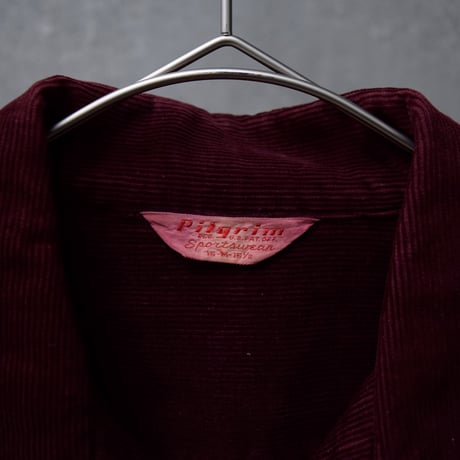 40’s~ PILGRIM corduroy open collar shirt