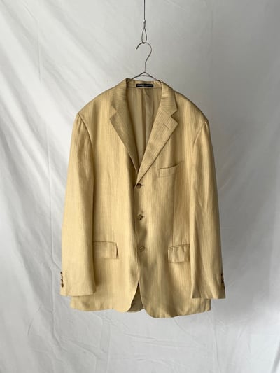 90年代 ラルフローレン テーラードジャケット（90s Ralph Lauren stripe linen/wool tailored jacket Made in Italy）