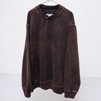 faded henry neck sweat shirt