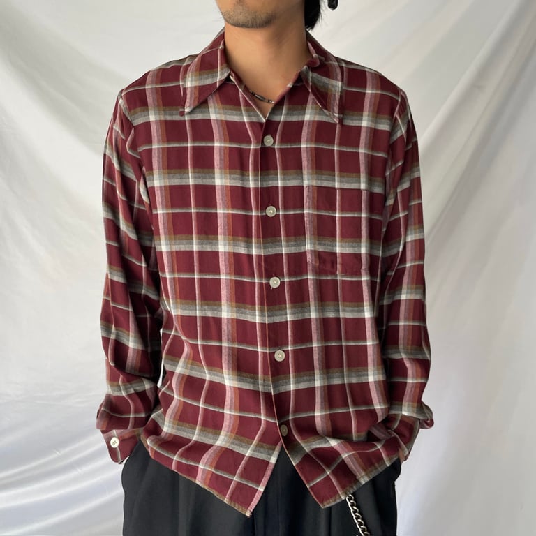 60s Courtney plaid rayon shirt