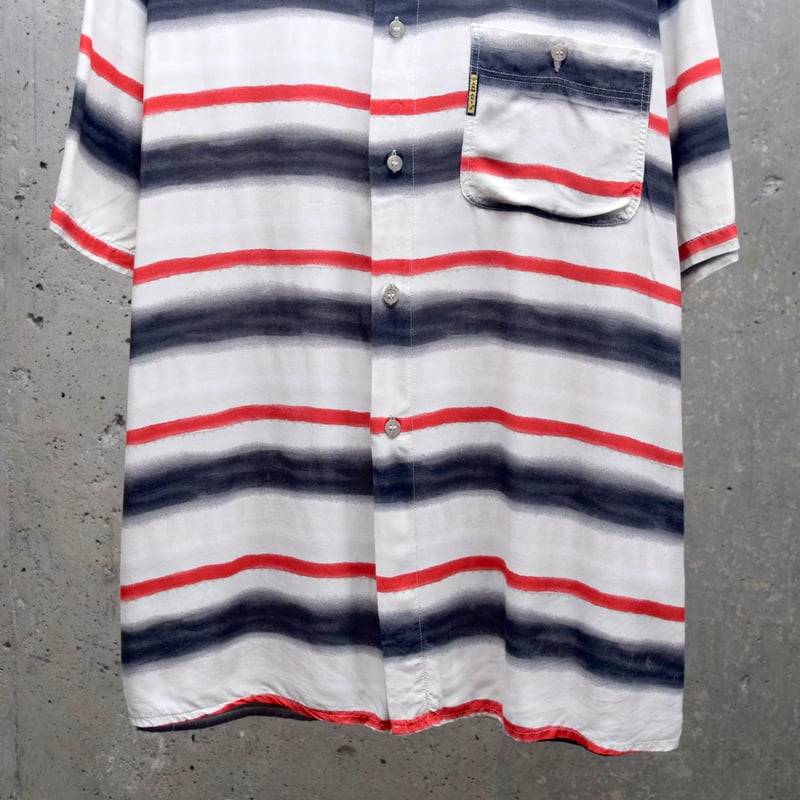 90's ARMANI JEANS stripe pattern viscose S/S sh