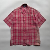 90s Ralph Lauren "CLAYTON" linen plaid shirt
