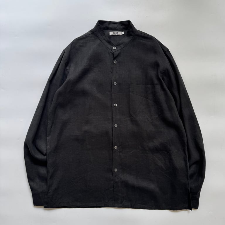 リネンシャツ（band collar linen L/S shirt）