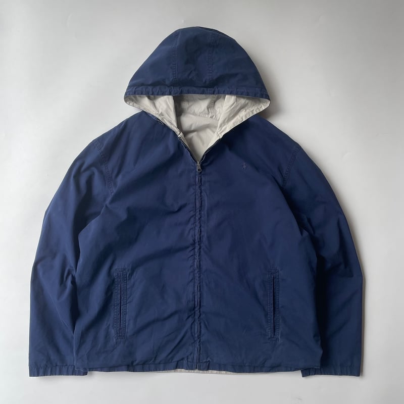 90s Ralph Lauren reversible zip cotton hoodie j