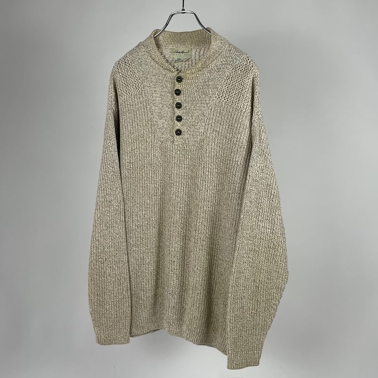 90s eddie bauer henry neck cotton knit