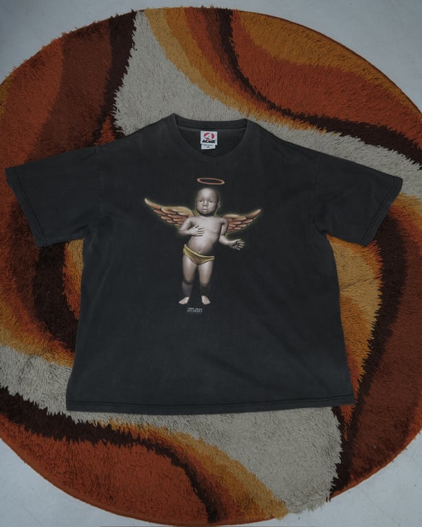 90s~ Dancing baby "angel" print T-shirt