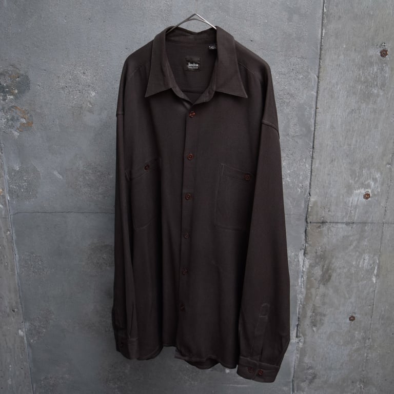 90's~ Neiman Marcus textured silk L/S shirt｜ニーマンマーカス