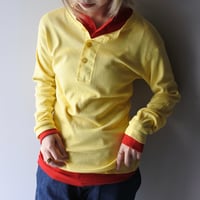 LONG JHON henry neck rib knit L/S tee “yellow”