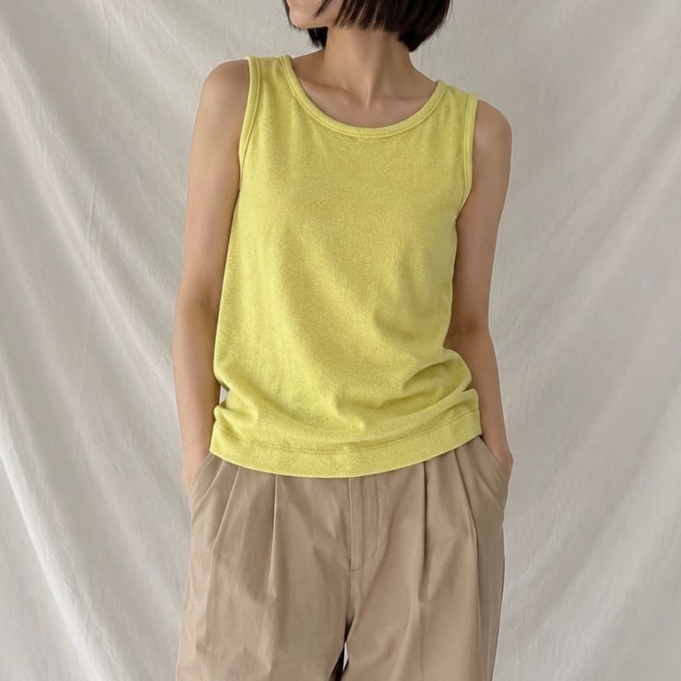 American sleeve pique tank top
