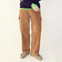 Suède leather cargo pants