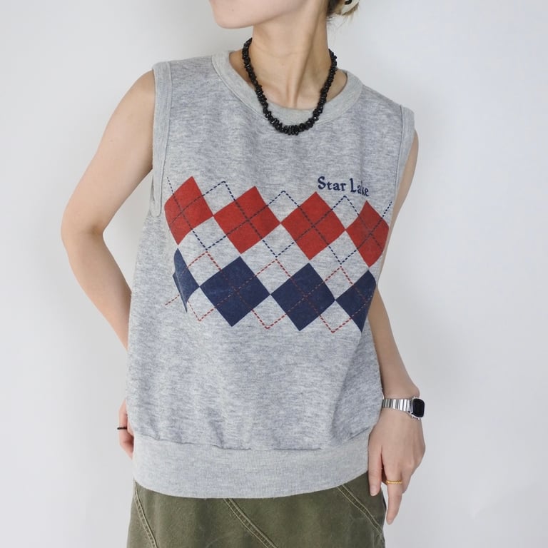 80’s argyle print sweat vest