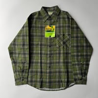70s Sears plaid print flannel shirt "DeadStock!!"