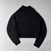 mock-neck cotton knit