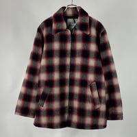 70s JOHNSON plaid wool zip jacket