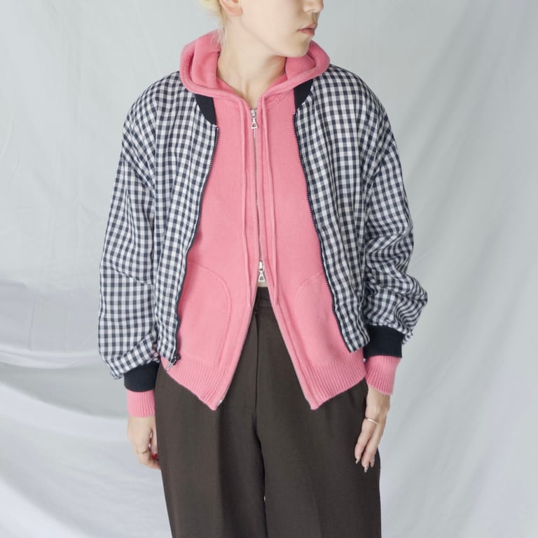 90s Gingham check blouson