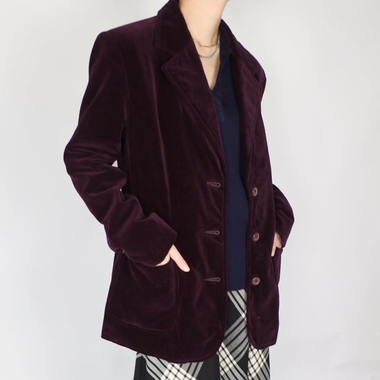 80年代 テーラードジャケット（80’s velours tailored jacket）