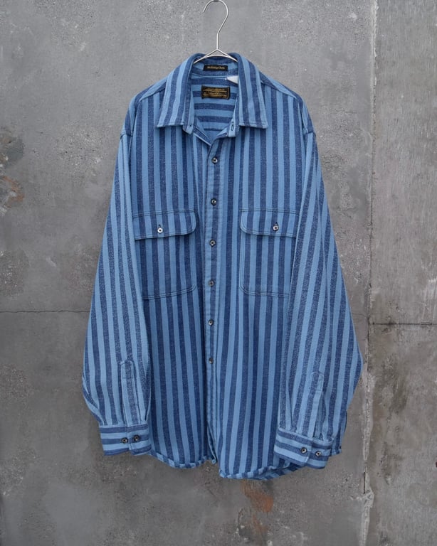 ~90’s Eddie Bauer stripe pattern cotton flannel shirt "Mckinley cloth"
