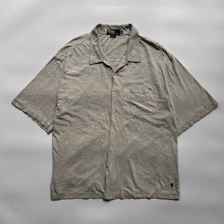 90s Ralph Lauren cotton open collar shirt｜ラルフローレン