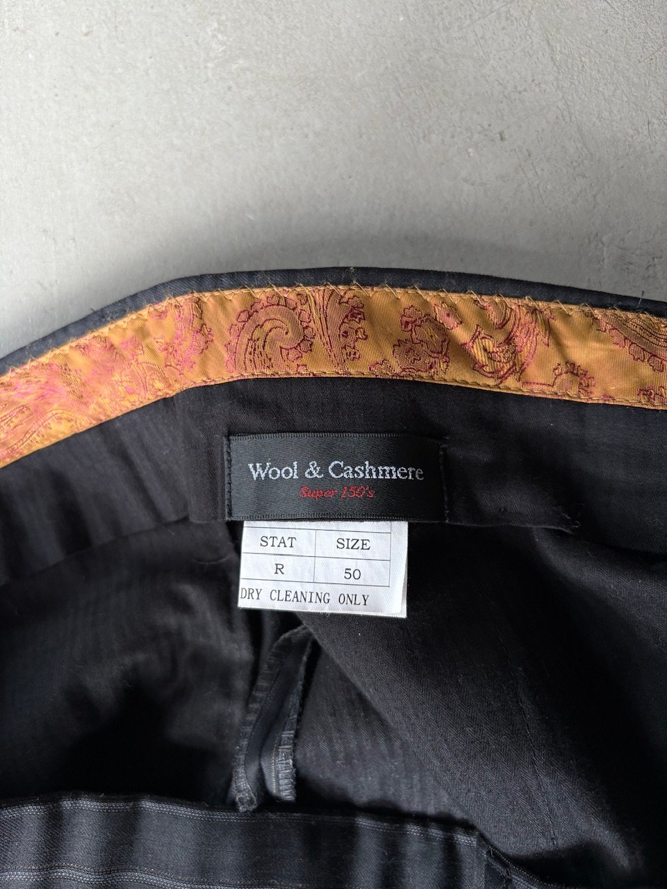 Wool×cashmere striped 2tuck wide slacks | sui &