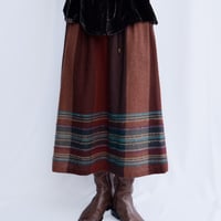 ethnic striped belt design wool/poly easy skirt