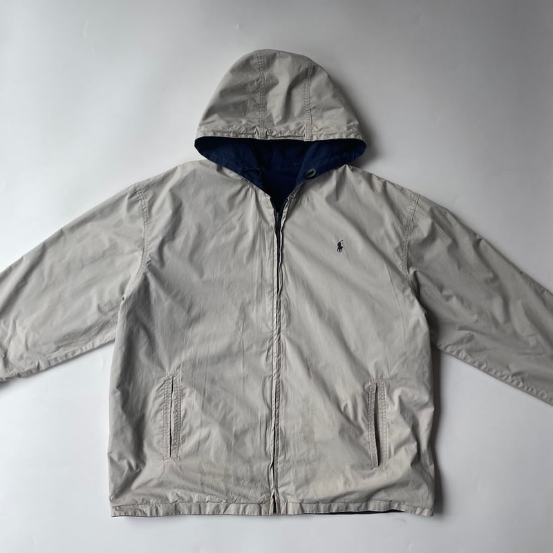 最終値下げ！　90s ラルフローレン　コットンジップアップフーディージャケット 90s Ralph Lauren reversible zip cotton hoodie j