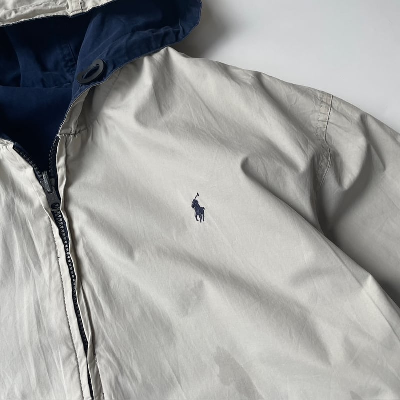 90s Ralph Lauren reversible zip cotton hoodie j