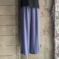 Tiered hem silk easy wide pants