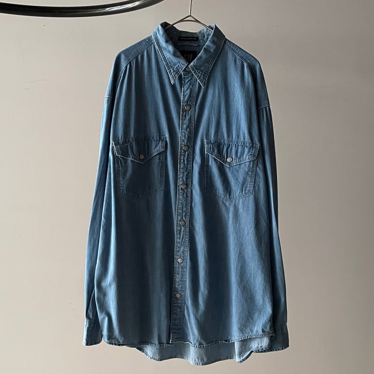 00s GAP indigo denim striped shirt｜ギャップ