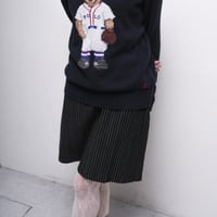 90s stripe pattern corduroy skirt