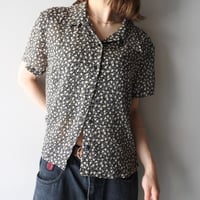 floral patterned open collar shirt