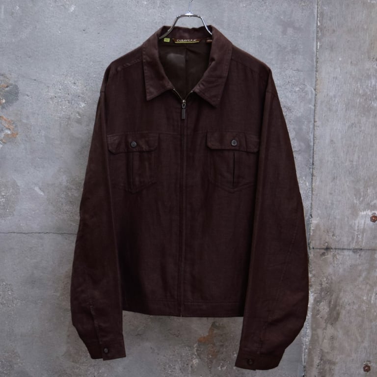 00’s Cubavera linen/cotton zip up jacket