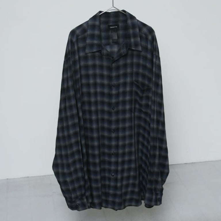claiborne ombre plaid pattern rayon L/S shirt