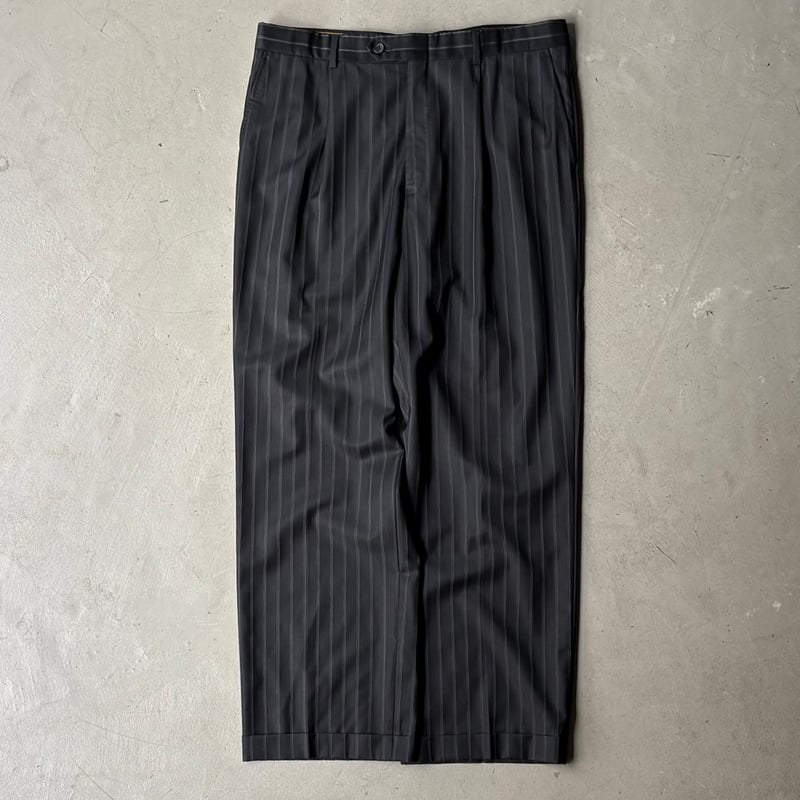 Wool×cashmere striped 2tuck wide slacks | sui &