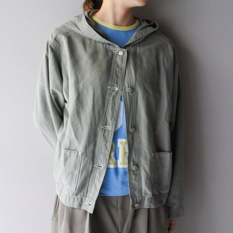 リネンシャツ（linen hooded jacket）