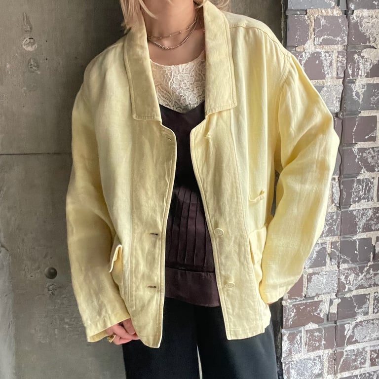 80's~ Daniel Hechter linen/cotton safari jacket