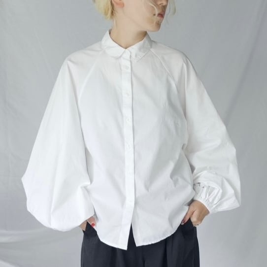 balloon sleeves L/S cotton shirt