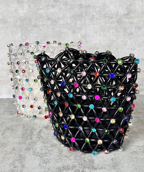 jewel beaded basket bag C704