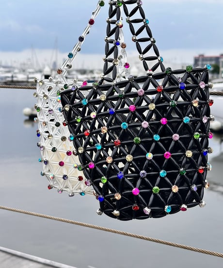 jewel beaded basket bag C704