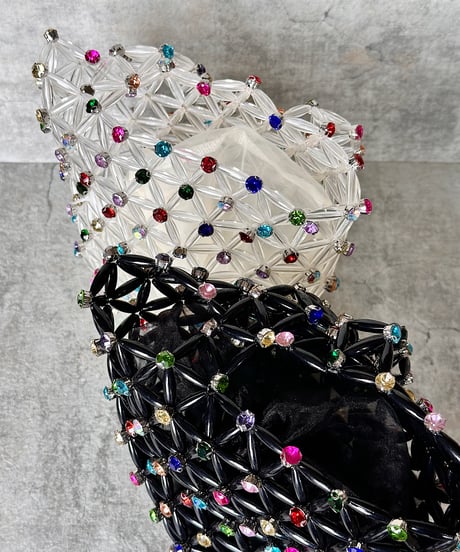 jewel beaded basket bag C704