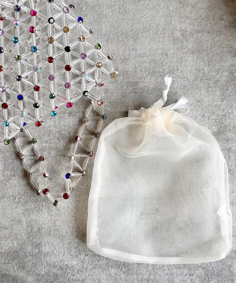 jewel beaded basket bag C704