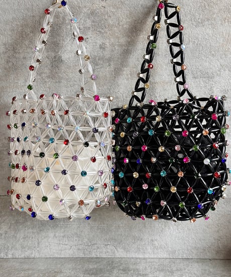 jewel beaded basket bag C704