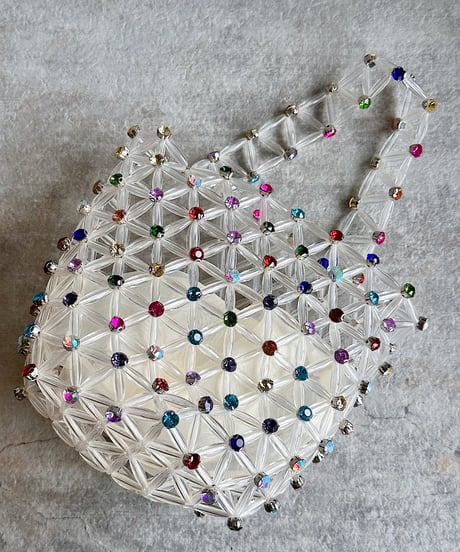 jewel beaded basket bag C704